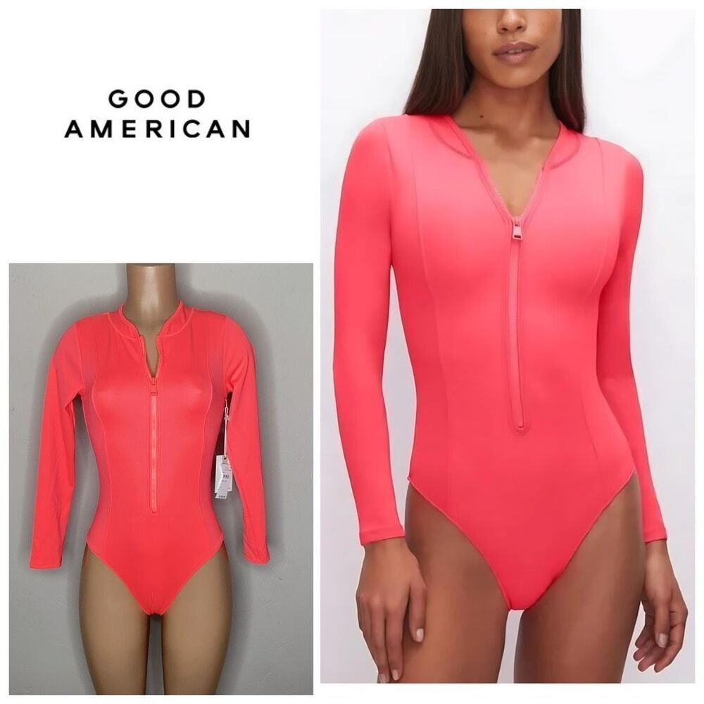 New. Good American long sleeve swimsuit. Large. Retails $129